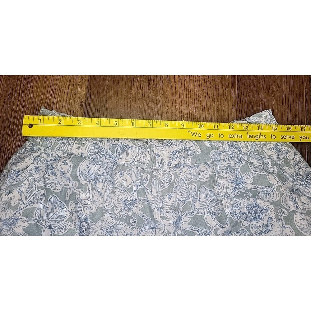 Abercrombie & Fitch Floral Print Shorts Linen Blend LARGE Elastic Waist Pockets - Picture 5 of 11